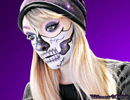 Purple Galaxy Skull - Face paint by Vitani4000