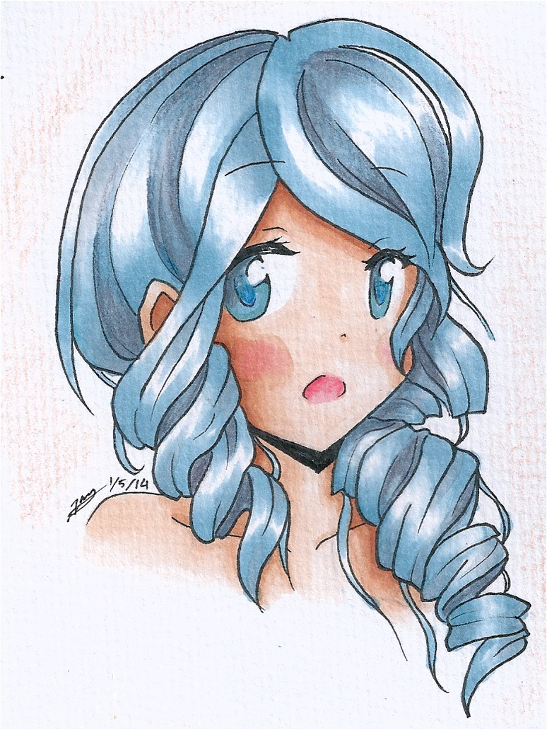 Icy Girl Drawing Anime Girl With Copic Markers By Prettykittygal