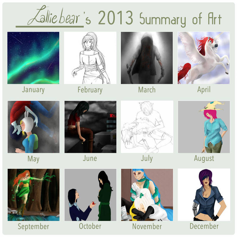 2013 Art Summary by Lalliebear
