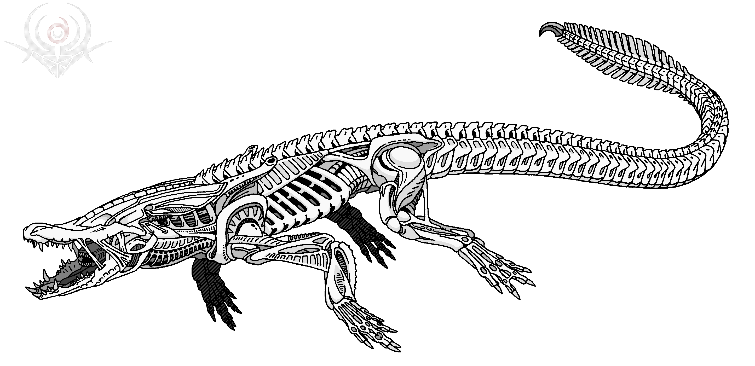 Эскиз тату крокодил