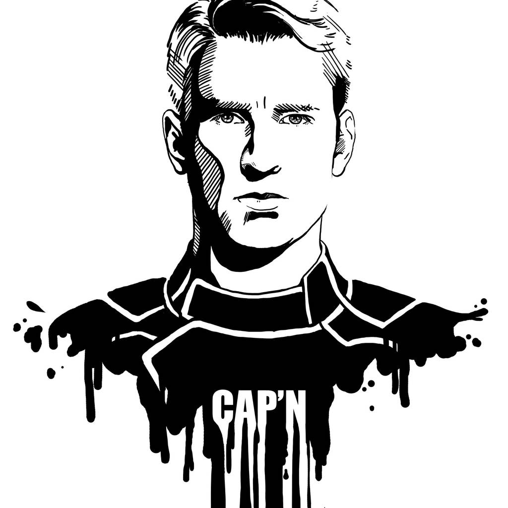 Avengers in Ink: Captain America by loominosity on DeviantArt