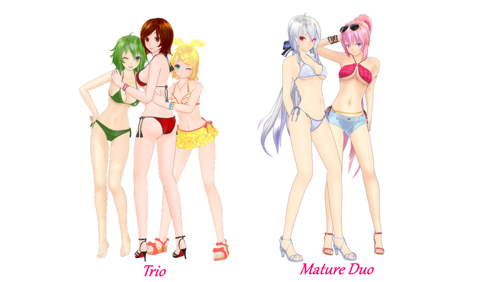 (MMD) Bikini/Friends Pose Pack by PhantomArtistry2514 on DeviantArt