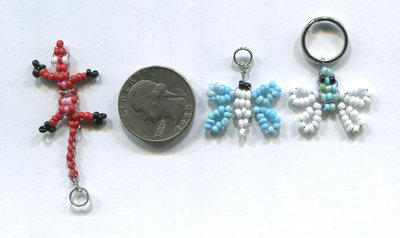 Tiny Beaded Lizard And Butterflies Keychain by KupcakeKitty