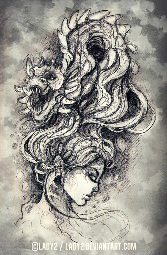 dragon_queen_sketch#04 by Lady2