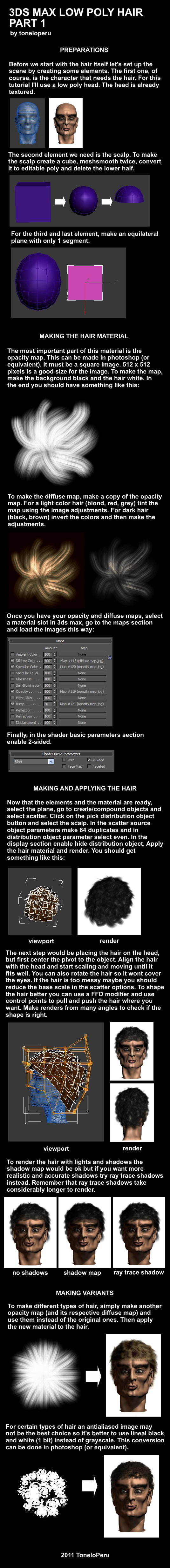 Low poly hair tutorial pt 1 by toneloperu