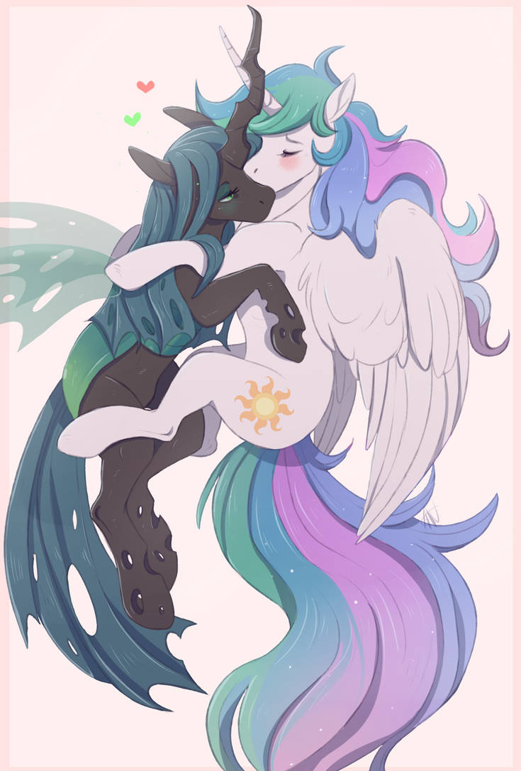 mlp__queen_chrysalis_and_princess_celest