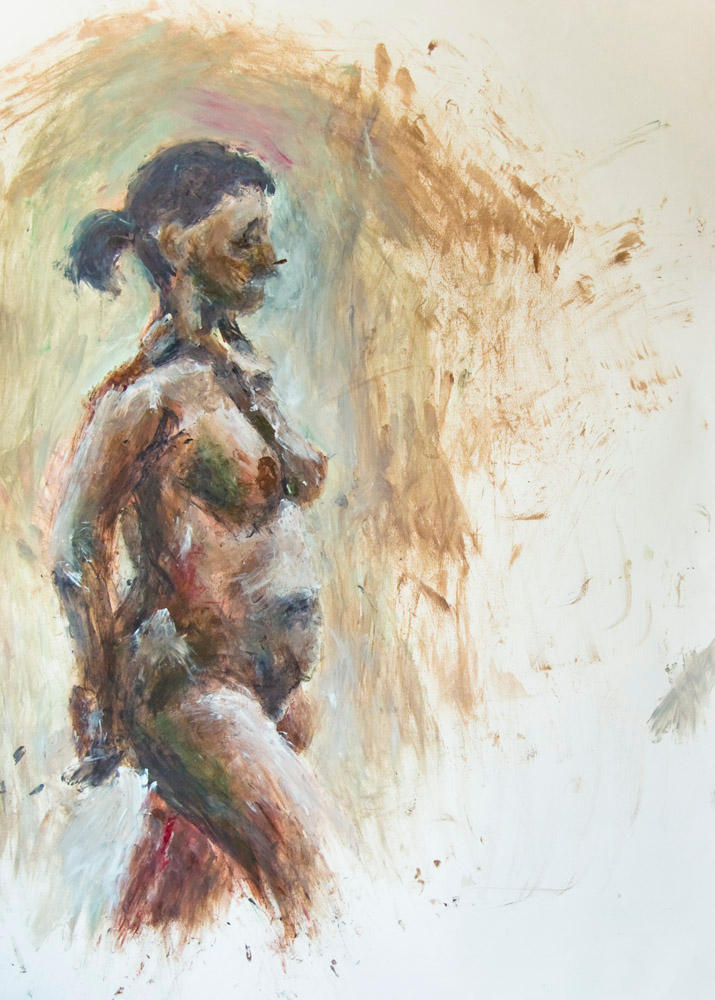 Nude Girl Handpainted by mazurada