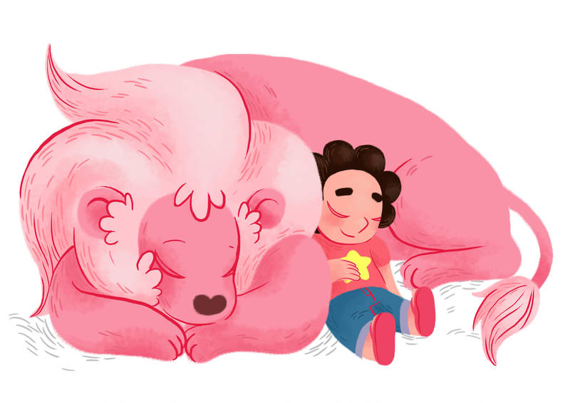 Another image in the long line of ‘I can’t draw backgrounds I overwork everything lately egh’.On the upside, Steven and Lion are adorable like it on my tumblr here  inkcircus...