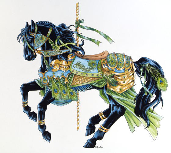 Peacock Carousel Horse by Hbruton