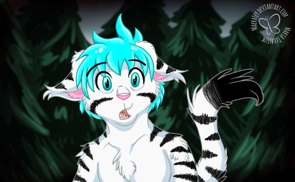 Little Tiger in Dark Woods by MaeraFey