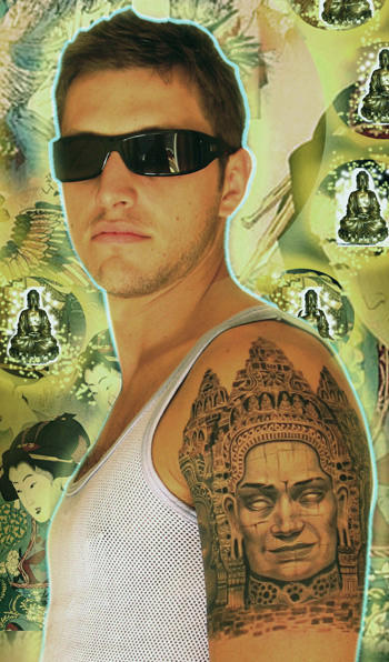 angkor wat tempel faces tattoo by claudiatat2