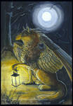Gryphon Tarot - The Hermit by silvermoonnw