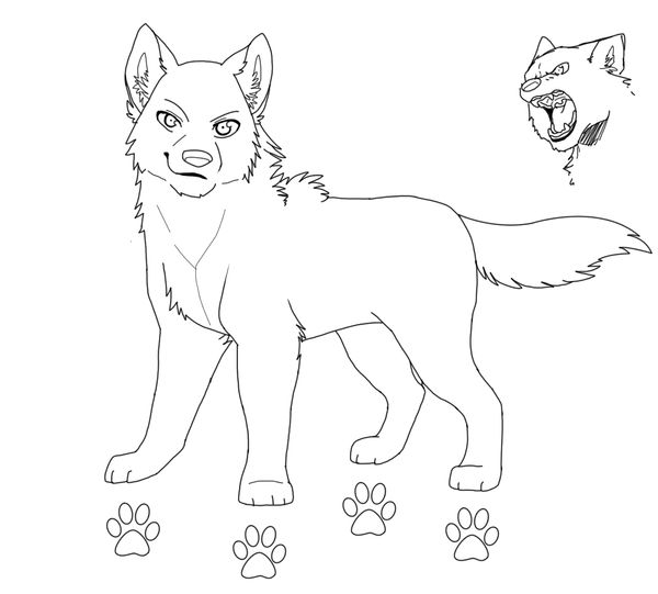 Wolf Lineart by PirateGirl-Tetra