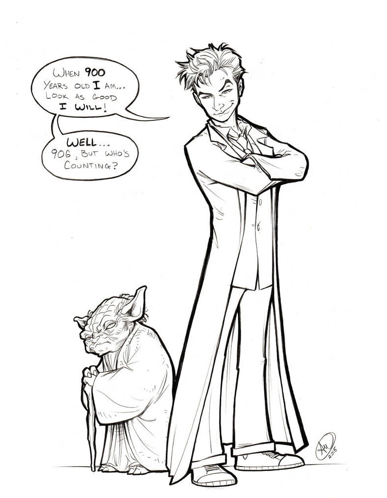 10th Doctor and Yoda by AdamWithers