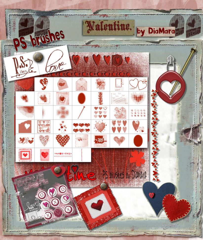 Valentine Mega Art Brush Set by Diamara