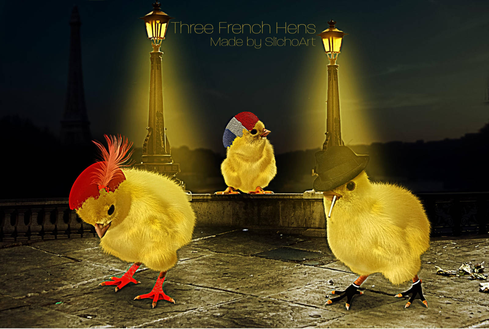 Three French Hens by SlichoArt on DeviantArt
