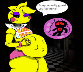 Toy Chica's new pal (no Beak) by Mikefrightmare