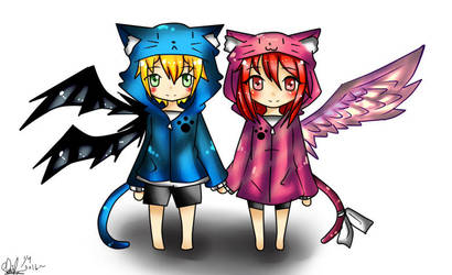 Anime Angel And Demon Couple Chibi By Chii Ch4n On Deviantart