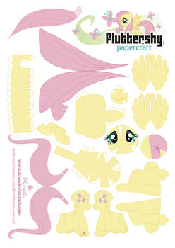 Fluttershy Papercraft by Kna