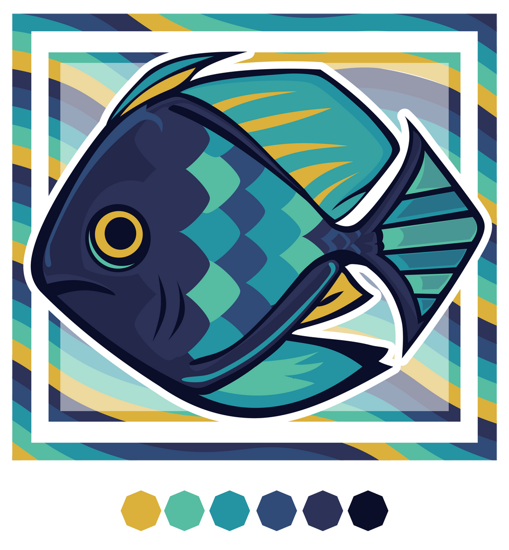 Hexacolored Fish by Kna