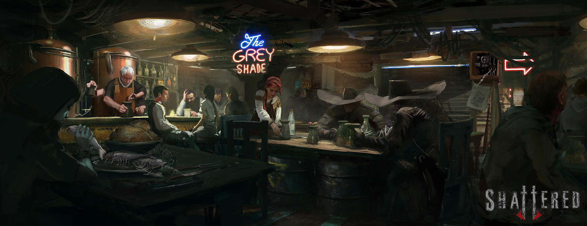 Shattered RPG - 'The Grey Shade' Tavern by RhysGriffiths
