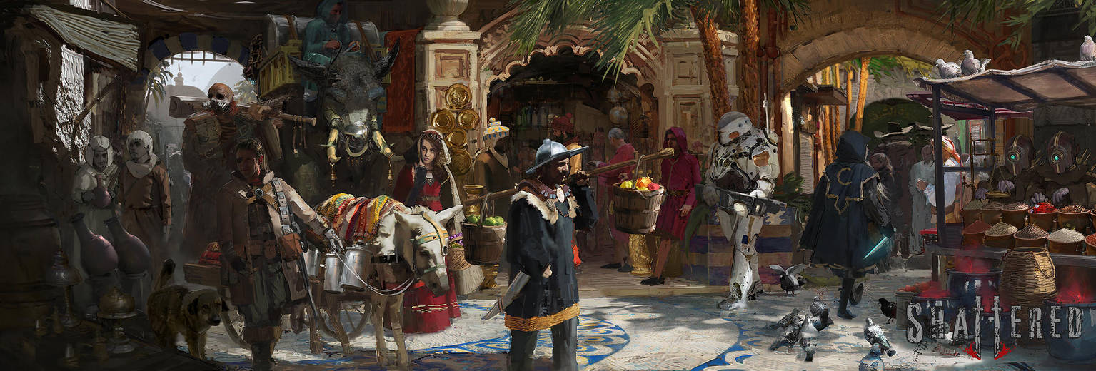 Shattered RPG - Market of Lokoran by RhysGriffiths