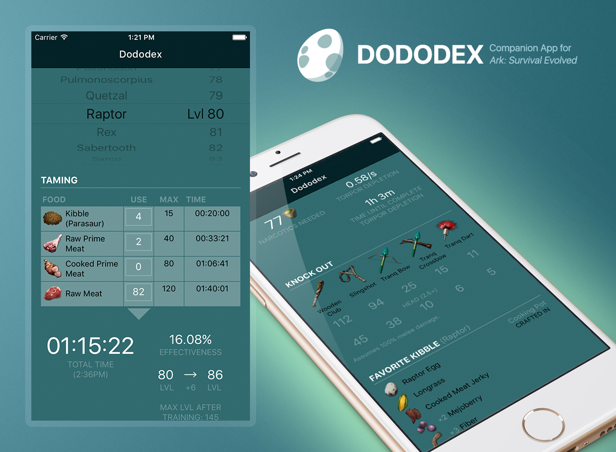 Dododex: Taming Calculator - Ark: Survival Evolved by danlev