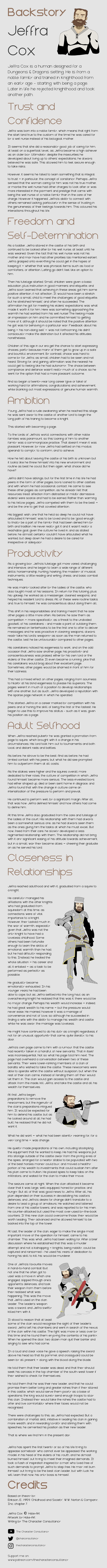 Jeffra Cox from Dungeons and Dragons - Infographic by characterconsultancy