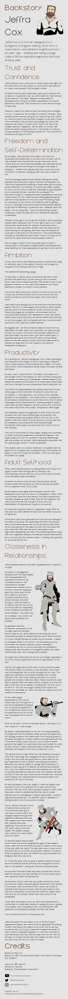 Jeffra Cox from Dungeons and Dragons - Infographic by characterconsultancy