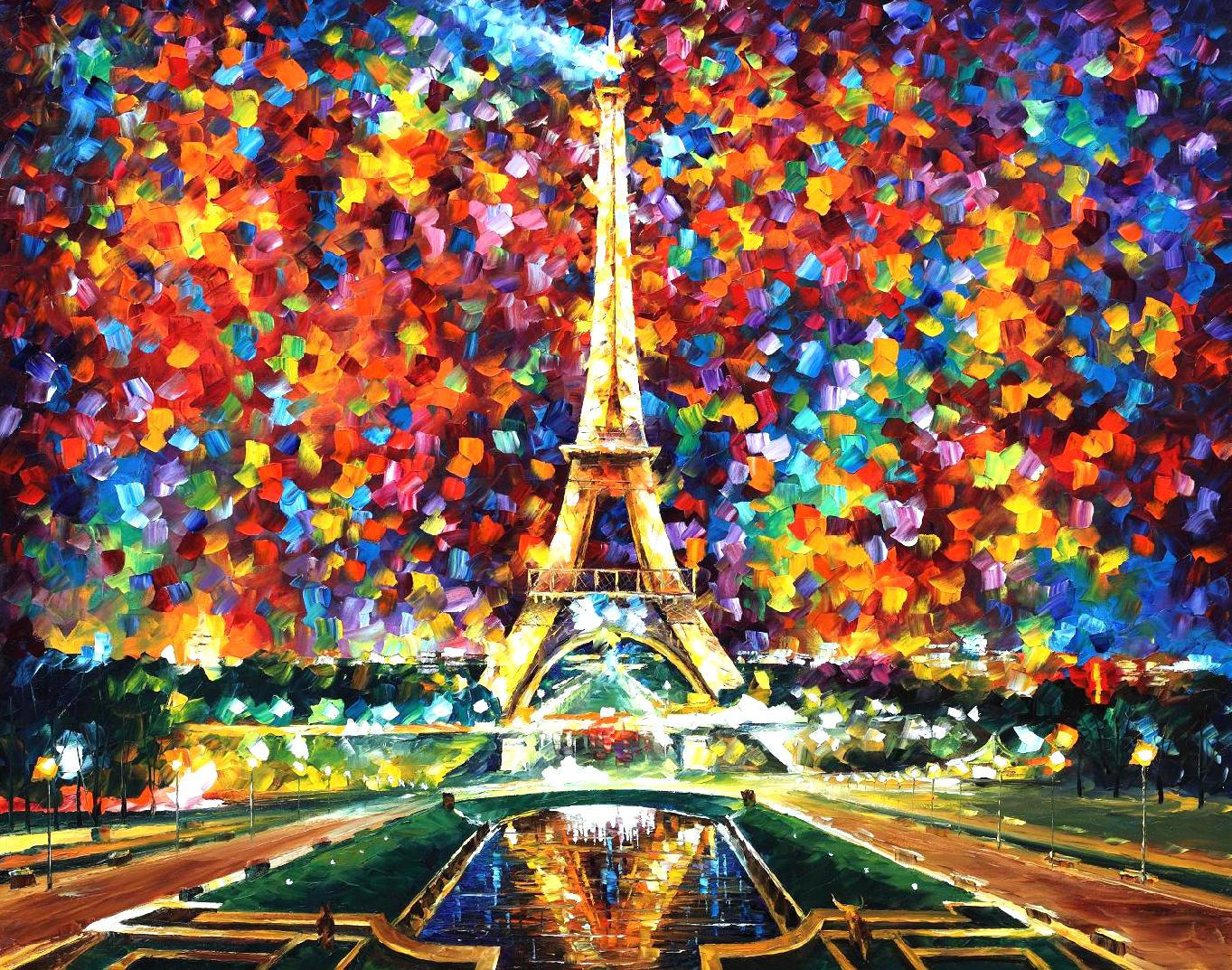 Eiffel Tower by Leonid Afremov by Leonidafremov