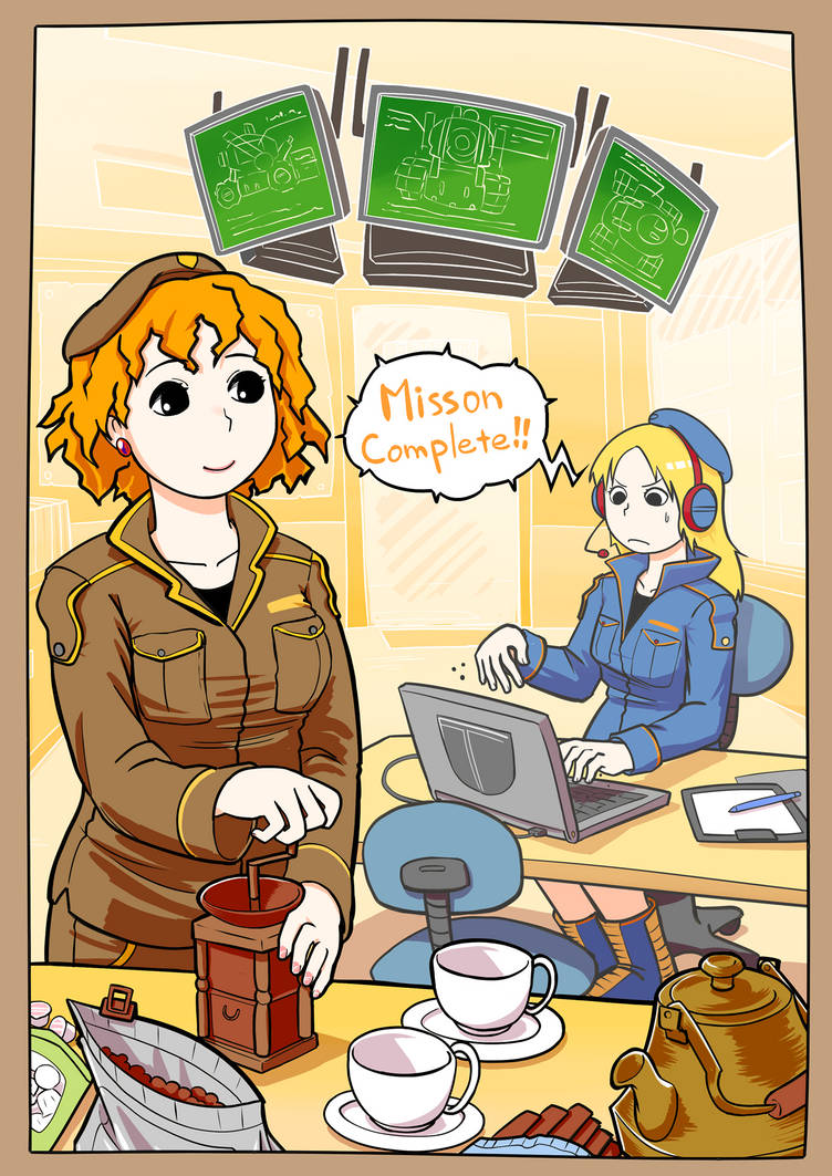 meg and Sophie -Coffee Break- by laoyue