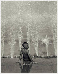 Playing at the fountain by daaram