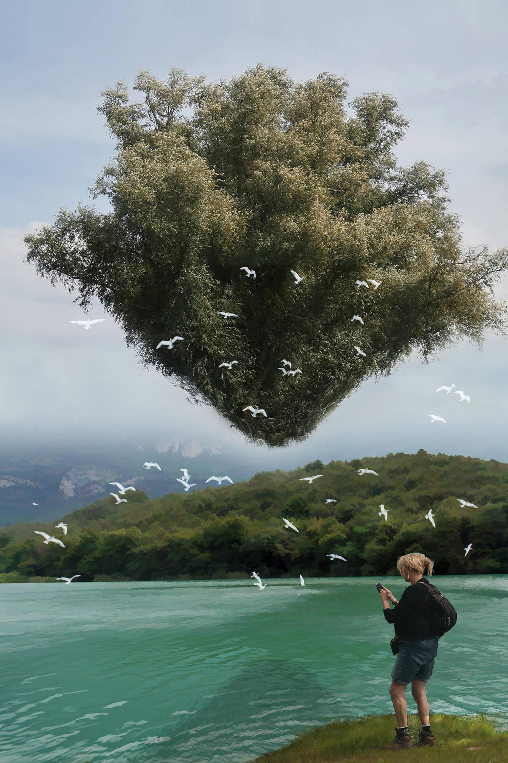 Magritte's Hovering Tree by taisteng
