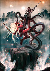 Octopussy vs. Samurai Sugar by kunkka