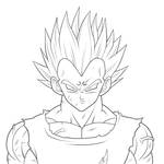 Majin Vegeta - Dmg. :Lineart: by moxie2D