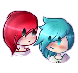 OC| Ruby and Aqua by GemLox7 OC| Ruby and Aqua by GemLox7
