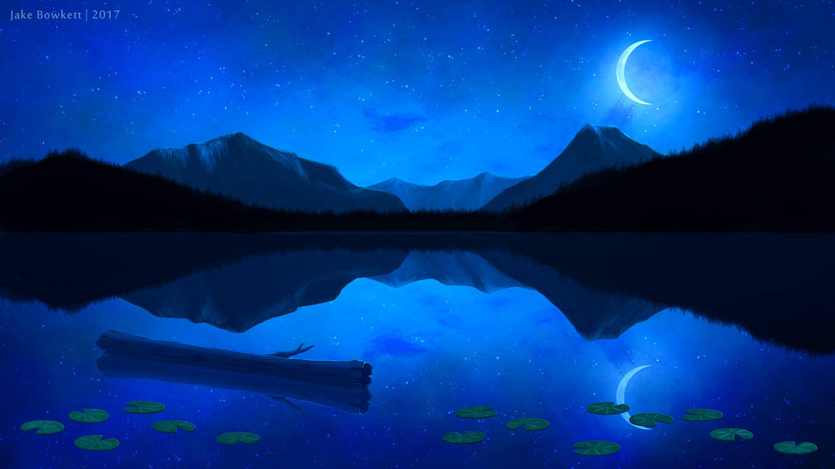 Moonlit Lake by JakeBowkett Moonlit Lake by JakeBowkett
