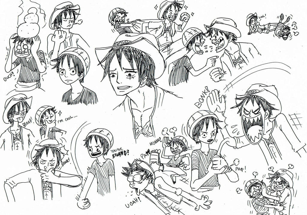 one piece, expressions. by heivais on DeviantArt
