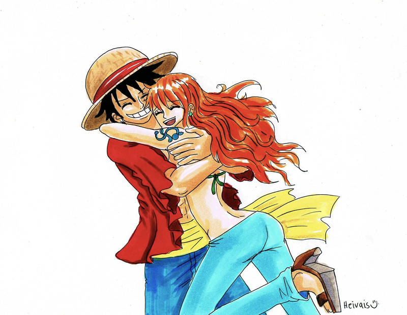 One Piece, Nami x Luffy by heivais on DeviantArt