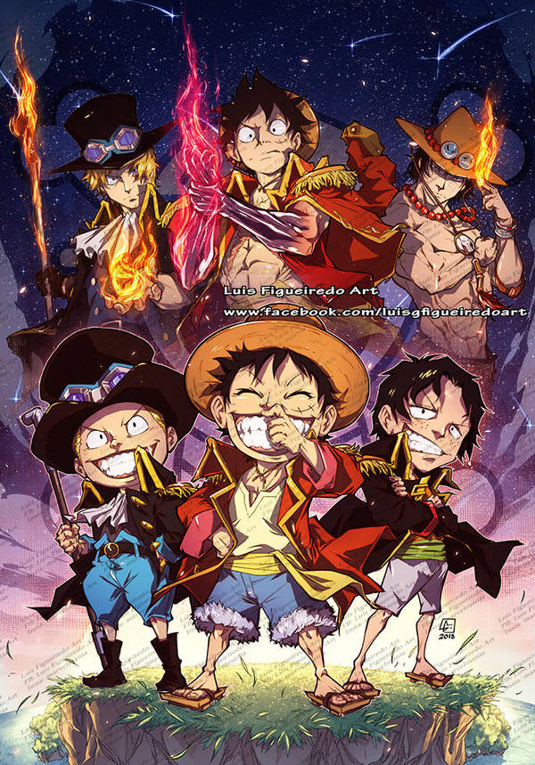 A.S.L Brothers - ACE, SABO , LUFFY - One Piece by marvelmania on DeviantArt