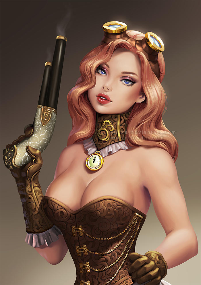 Pinup Steampunk girl by Yuuza