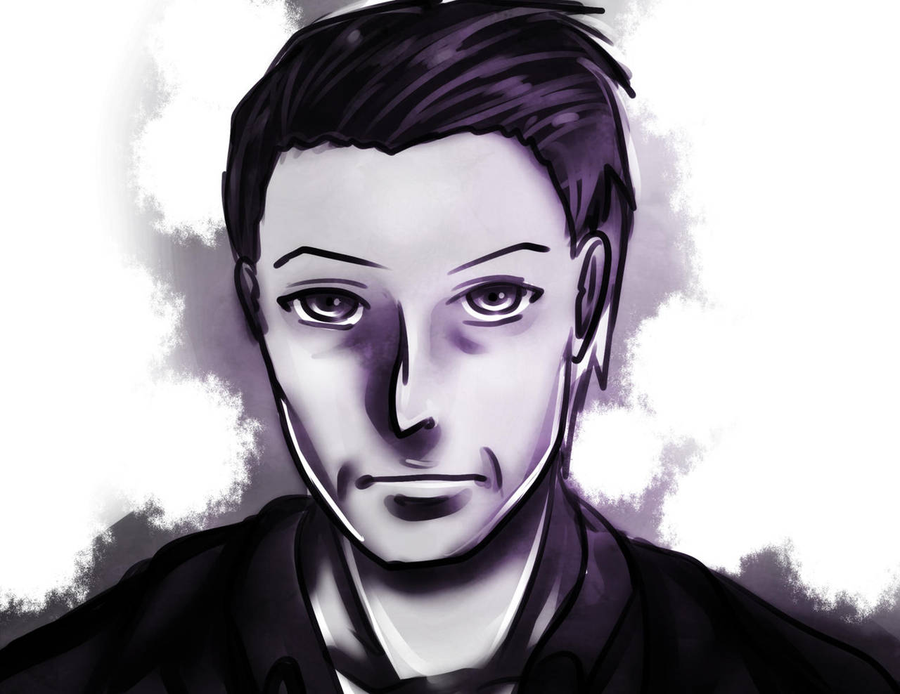 Monochrome Headshot Commish -- ErinPtah 2 by azureXtwilight-rllz
