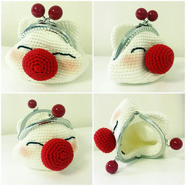 Moogle 'Final Fantasy' Crocheted Coin Purse by Marik0