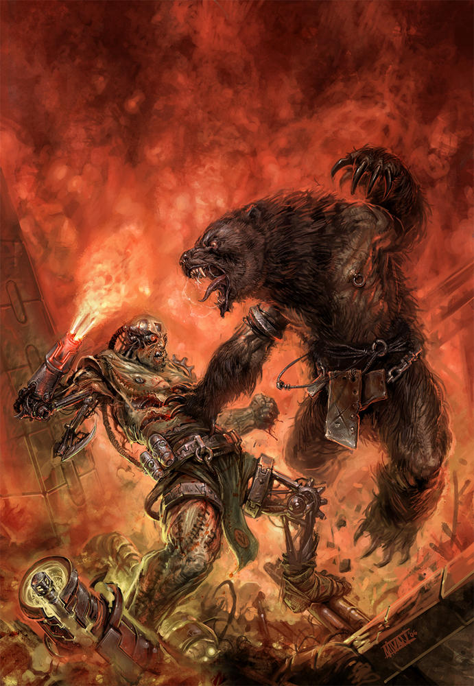 robozombie vs. warebear by michalivan