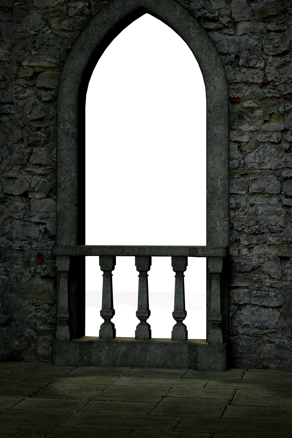 UNRESTRICTED - Gothic Castle Balcony Render by frozenstocks