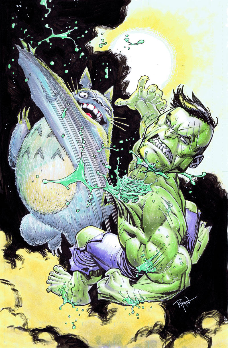 Hulk VS Totoro by RyanOttley