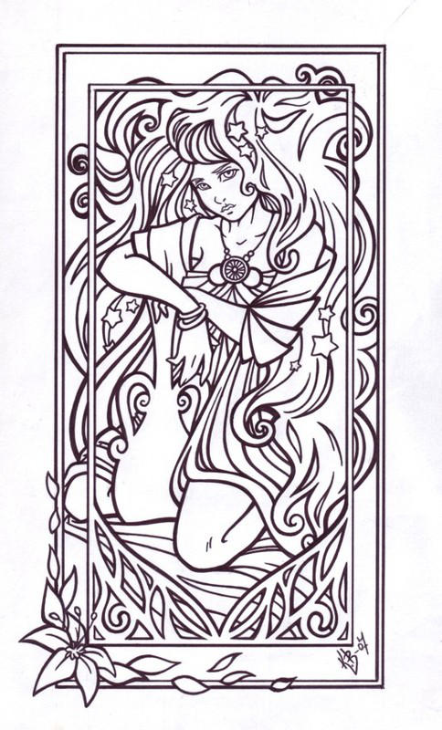 Aquarius Lineart by BlueUndine on DeviantArt