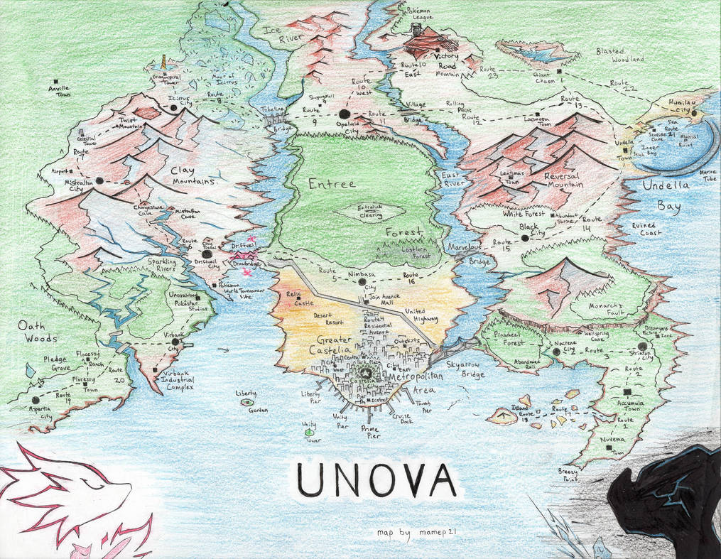 Pokemon: Unova Region Map by mamep21 on DeviantArt