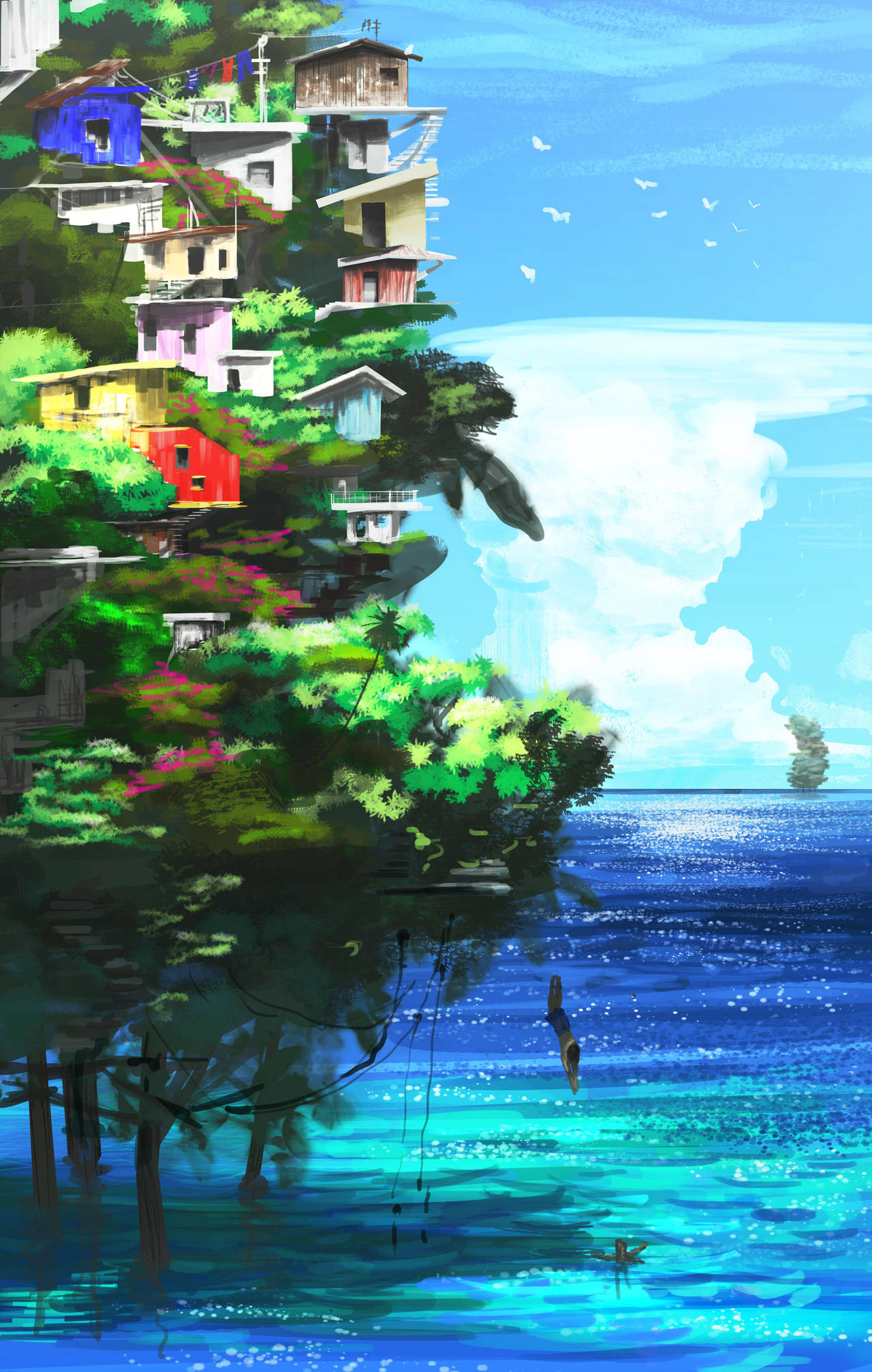 Isla en Pilotes by ArtbyGloriaColom
