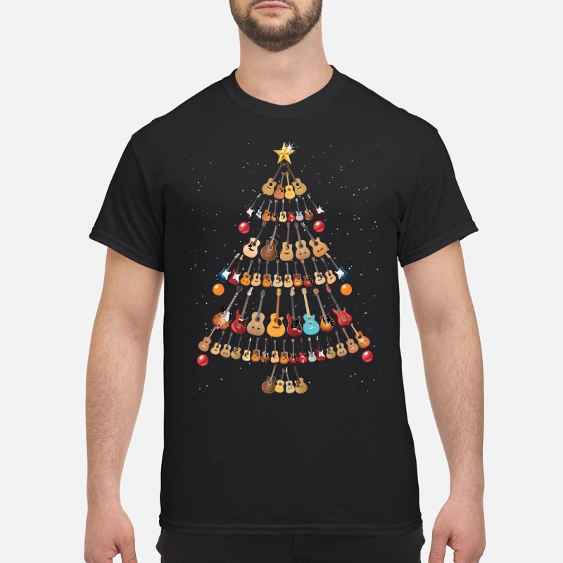 Guitar Christmas Tree Shirt by kingteesshop